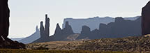 Backlit Panorama at Monument Valley, AZ