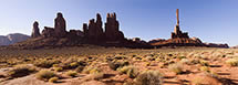 Totem Pole and Five Fingers in Early Morning Light, Monument Valley, AZ