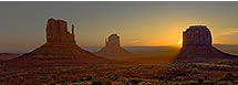Sunrise at the Mittens, Monument Valley, AZ