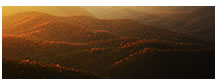 Panorama of the Last Fall Light from the BLue Ridge Parkway, VA