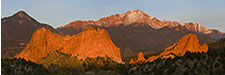 Early Light Panorama of the Garden of the Gods and Pike's Peak, Colorado Springs, CO
