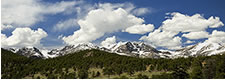 Mountain Range Panorama in Spring, Rocky Mountain National Park, CO