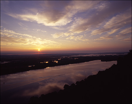 Boat at Sunrise, Mississippi River Valley, MN