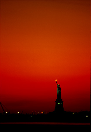Statue of Liberty at Sunset, New York City, NY